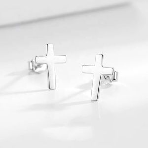 .925 sterling silver cross stud earrings